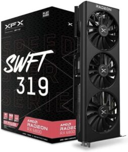 XFX Speedster SWFT 319 AMD Radeonâ„¢ RX 6800 CORE Gaming Graphics Card, 16GB GDDR6 256 Bit Memory, 2105 MHz Boost Clock, 16 Gbps Memory Clock, 3840 Stream Processors, Black | RX-68XLAQFD9