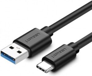 UGREEN USB 3.0 Type A Male To USB Type-C Male Cable, 1M, 5Gbps Transfer Speed, Up To 3 Amps Of Power Output, Black | 20882