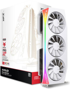 XFX Mercury AMD Radeon RX 9070 XT OC White Gaming Edition Graphics Card, 16GB GDDR6 256-Bit Memory, 3100 MHz Boost Clock, 4096 Stream Processors, 20 Gbps Memory Clock, PCI Express 5.0 | RX-97TRGBBW9