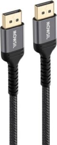 MOWSIL DisplayPort Cable 3 Mtr, DP Cable 1.2, 4K@60Hz, 2K@165Hz,2K@144Hz, Gold-Plated High Speed Display Port Cable for Gaming Monitor, Graphics Card, TV, PC, Laptop, 3 Meter, Gray | MODB3