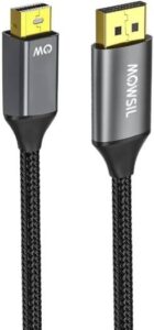 MOWSIL Mini DP to DP Cable 2M, Mini DisplayPort to DisplayPort Cable, 4K UHD 60Hz/30Hz, 32 AWG, 6.0mm OD, 24K Gold-Plated Connectors, Aluminium Shell, Compatible with MacBook, Gray | MOMD2D2