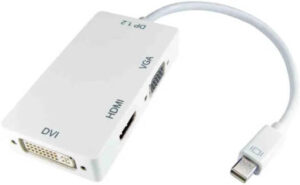 Generic 3-In-1 Mini Displayport To HDMI VGA DVI Adapter, White | 3 IN 1 HUB