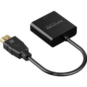 Promate 1080P HDMI to VGA Display Adaptor Kit, 1.65Gbps Video Bandwidth, Up to 1920 x 1080/60Hz Video Input, Black | ProLink-H2V.Black