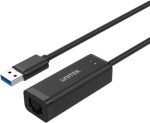 Unitek USB3.0 To Gigabit Ethernet Adapter, 5Gbps USB 3.0, 1000Mbps LAN, IPv4/IPv6, Wake-on-LAN, Plug-and-Play, Black