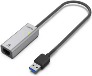 UNITEK USB-A to Gigabit Ethernet Adapter, USB 3.0 5 Gbps to 1000 Mbps RJ45, IPv4/IPv6, Wake-on-LAN, Aluminum Plug & Play, Gray | Y-3464