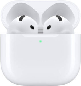 Apple Airpods 4, with Active Noise Cancellation, Adaptive Audio, Transparency Mode, Voice Isolation, Vent System for Pressure Equalization, Conversation Awareness, White | MXP93LL/A