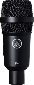 AKG P4 Dynamic Instrument Microphone, Cardioid Polar Pattern, 40Hz to 18kHz Frequency Range, Black | 3100H00130
