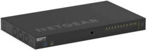 NETGEAR GSM4212UX M4250 12-Port Managed AV Switch, 8x 1G PoE++ 90W, 720W Budget, 2x 1G Uplink, 2x SFP+ 10G, 802.3bt, IGMP Plus, AVB Ready, Rear-Facing Ports, Fanless, Rackmount | GSM4212UX