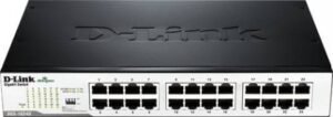 D-Link 24-Port Gigabit Unmanaged Desktop Switch, 24x 10/100/1000 Mbps Ports, 48 Gbps Switching Capacity, 35.71 Mpps Forwarding Rate, CSMA/CD Protocol, Black | DGS-1024D