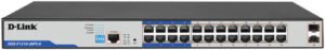 DLINK DGS-F1210-26PS-E 26-port Switch, 10/100/1000Base-T, Long Range 250m, PoE+, Smart Switch with 24 PoE Ports, 2 SFP Ports | DGS-F1210-26PS-E