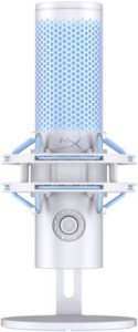 HyperX QuadCast 2 USB Microphone, Hi-Res Studio-Quality Recording, Intuitive On-Board Controls, Removable Shock Mount, Tap-to-Mute Sensor, Stunning HyperX Red Lighting, Frost | AN1D9AA