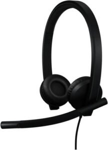 Logitech H570e Wired Headphones Stereo with USB-C Plug, 1 Unidirectional Mic & 1 Omnidirectional Mic, 30mm Driver Size, Teams Version, Black | 981-001431