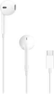 Apple EarPods, In-Line Microphone, Remote Controls Playback & Calls, Rich Bass, Comfortable Fit, Wired Headset, USB-C Connectivity, White | MYQY3AM/A