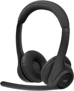 Logitech Zone 305 Business Headset, Dual Noise-Canceling Mics, Custom-Designed Algorithm, UC Version, with Receiver , 20 Hours of Listening Time, 30 Meter Wireless Range, Black | 981-001453
