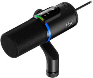 HyperX FlipCast USB/XLR Dynamic Microphone, 20 Hz to 20 kHz Frequency Response, Intuitive Onboard Controls, Cardioid Polar Pattern, USB-C and XLR Connectivity, Black | B2CM1AA