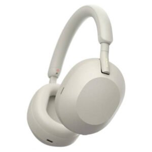 Sony Wireless Noise Canceling Bluetooth Headphone, Magnificent Sound, 30 Hour Battery Life, 32.81 ft Effective Range, 2.4 GHz Band Frequency, Detachable Cord, Closed Dynamic, Silver | WH-1000XM5/SM