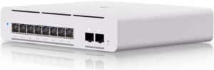 Ubiquiti Pro XG 8 PoE Switch, 8 x 10G RJ45 Ethernet PoE++ Ports, 2 x 10G SFP+ Ports, 155W Power Budget, 149 Mpps Forwarding Rate, 200 Gb/s Switching Capacity, White | USW-Pro-XG-8-PoE (155W)