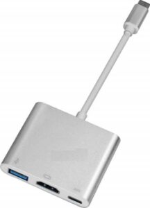 Haysenser Type C to HDMI 3 in 1 Adapter (HDMI + USB 3.0 + Type C)