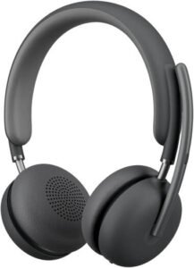 Logitech Zone Wireless 2 Headphones, 40mm Driver Size, 2 Noise-Canceling Mics with AI Algorithms & Mic EQ, Teams Version, Native Bluetooth 5.3 Connectivity, With Reciever, Graphite | 981-001152