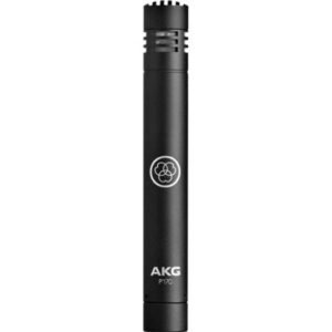 AKG P170 Small-Diaphragm Condenser Microphone, Cardioid Polar Pattern, Pressure-Gradient Design, 0.5″ Gold-Sputtered Diaphragm, All-Metal Body, Black | 3101H00410