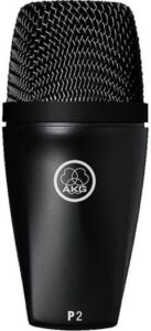 AKG P2 Dynamic Bass Instrument Microphone, Integrated Stand Adapter, Cardioid Polar Pattern, Humbucking Coil, Black | 3100H00150