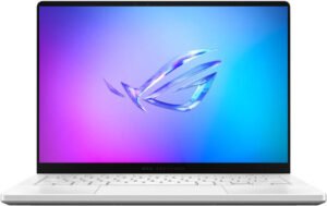 ASUS ROG Zephyrus G14 GA403 Gaming Laptop, 14″ 3K OLED Display, AMD Ryzen AI 9 465, 32GB RAM, 1TB SSD, GeForce RTX 5060 8GB GPU, English-Arabic K/B, Win 11, Platinum White | 90NR0QL2-M005E0