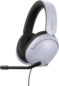 Sony Inzone H3 Wired Over Ear Gaming Headset, With 360 Spatial Sound, Boom Microphone, 40 Hours Battery Life, 40mm Drivers, 1.2m Cable, 92 dB/mW Sensitivity, For PC/PS5, White / Black | MDR-G300/WZ