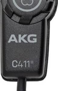 AKG C411 PP Miniature Condenser Pickup Microphone to 3-Pin XLR Male Cable 10′ – Matte Black | 2571H00040