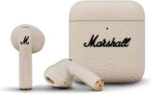 Marshall Minor IV Bluetooth Earphones – Water Resistant Earphones Bluetooth Wireless Earbuds With 30Hours Playtime – Cream | MINORIV-CRM