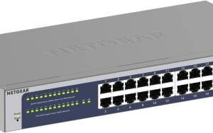NETGEAR 24-Port Gigabit Ethernet Smart Switch with 2 Dedicated SFP Ports | GS724T-600UKS
