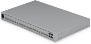 Ubiquiti Pro HD 24 Switches, 22x 2.5GbE RJ45 Ports, 2x 10GbE RJ45 Uplinks, 4x 10G SFP+ Slots, 230Gbps Switching Capacity, 32K MAC Table, L3 Routing Features | USW-Pro-HD-24