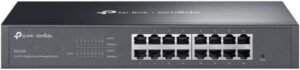 TP-LINK ES216G Omada 16-Port Gigabit Easy Managed Switch, 16 RJ45 ports, Centralized Cloud Management, Port Isolation, Automatic Loop Prevention & IGMP Snooping, Black | ES216G