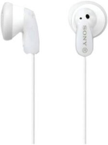 Sony MDR-E9LP In-Ear Wired Headphones, 13.5mm Dynamic Dome Neodymium Drivers, 3.5mm Angled Plug, Open-Air Design, 1.2m Cable Length, White | MDR-E9LP-White