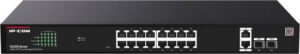 IP-COM Cloud Managed PoE Switch, 18 Gigabit Ports, 16 Port PoE+, 2 SFP Uplink Ports, 250W Power Budget, 802.3af/at Support, Cloud Management, Rack Mount Design | G2220P-16-250W