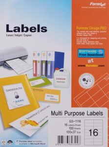 Formtec Label 1600/105x37mm Bx=100sht – FT-GS-1116