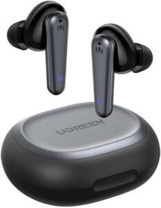 UGREEN Hitune T1 Hi-Fi ENC Wireless Earbuds, 6mm Graphene Drivers, 4 MEMS Microphones, BT Version 5.0, Up to 5Hrs Playtime, USB-C Charging Port & Quick Charge, IPX5 Waterproof, Grey | 80651