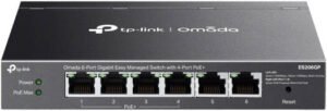 Omada ES206GP 6-Port Gigabit Easy Managed Switch, 4-Port PoE+, 65W Power, Centralized Cloud Management, Up to 250m PoE, Automatic Loop Prevention, Black | ES206GP