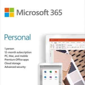 Microsoft 365 Personal – For PC, Mac, iOS and Android, English Subscription, Middle East Version, 1 Year License, for 1 User | QQ2-01011