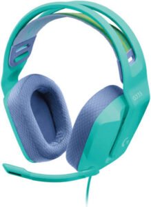 Logitech G335 Wired Gaming Headset, 40mm Drivers, Integrated Boom Mic, Soft, Breathable Memory Ear Cups, Adjustable Suspension Headband, Compatible with PC, PS, Xbox, Switch, Mint | 981-001024