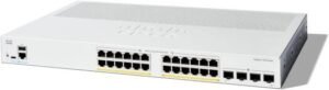 Cisco Catalyst C1300-24P-4G Ethernet Switch, 24 Ports, Manageable, Gigabit Ethernet, 10/100/1000Base-T, 1000Base-X – 3 Layer Supported, 195W Power Budget, Gray | C1300-24P-4G