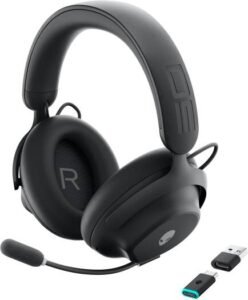Alienware Pro Wireless Gaming Headset, Wired/Wireless, 50mm Graphene-Coated Drivers, Bluetooth 5.3, Fast Charging, Battery Talk Time (ANC on) Up to 24 Hrs, Dark Side of The Moon | 545-BBFS