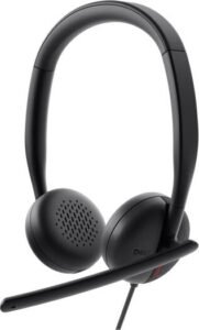Dell WH3024 Wired On-Ear Headset, 28mm Speaker Size, Passive Noise Cancellation, Uni-Directional, AI Beam Forming, 2m Cable Length, USB Type-C Wired, Black | 520-BBDS