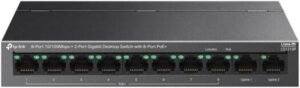 TP-LINK LS1210P Desktop Switch, 8-Port 10/100Mbps+2-Port Gigabit, 30 W PoE Output, 250 m (820ft) Data & Power Range, Isolation Mode, Desktop / Wall-Mounting, Black | LS1210P