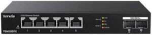 Tenda TEM2007X, 7-Port Multi-Gigabit Ethernet Switch with 5x 2.5GbE RJ45 Ports and 2x 10GbE SFP+ Ports, Metal Case, Desktop & Wall-Mountable | TEM2007X