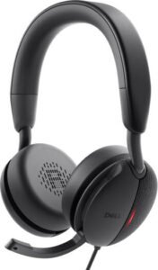 Dell WH5024 Pro Wired On-Ear Headset, 40mm Speaker Size, Active Noise Cancellation, Uni-Directional, AI Beam Forming, 2m Cable Length, USB Type-C Cable Length, Black | 520-BBGS