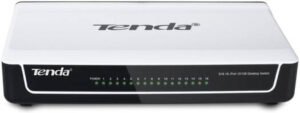 Tenda S16 16-Port 10/100Mbps Switch, 3.2Gbps Switch Capacity, 2.38Mpps Forwarding Rate, 1.25Mb Buffer, Plug And Play, LED Indicator, Desktop & Wall Mounting Support, 10 Pieces, White/Black | S16