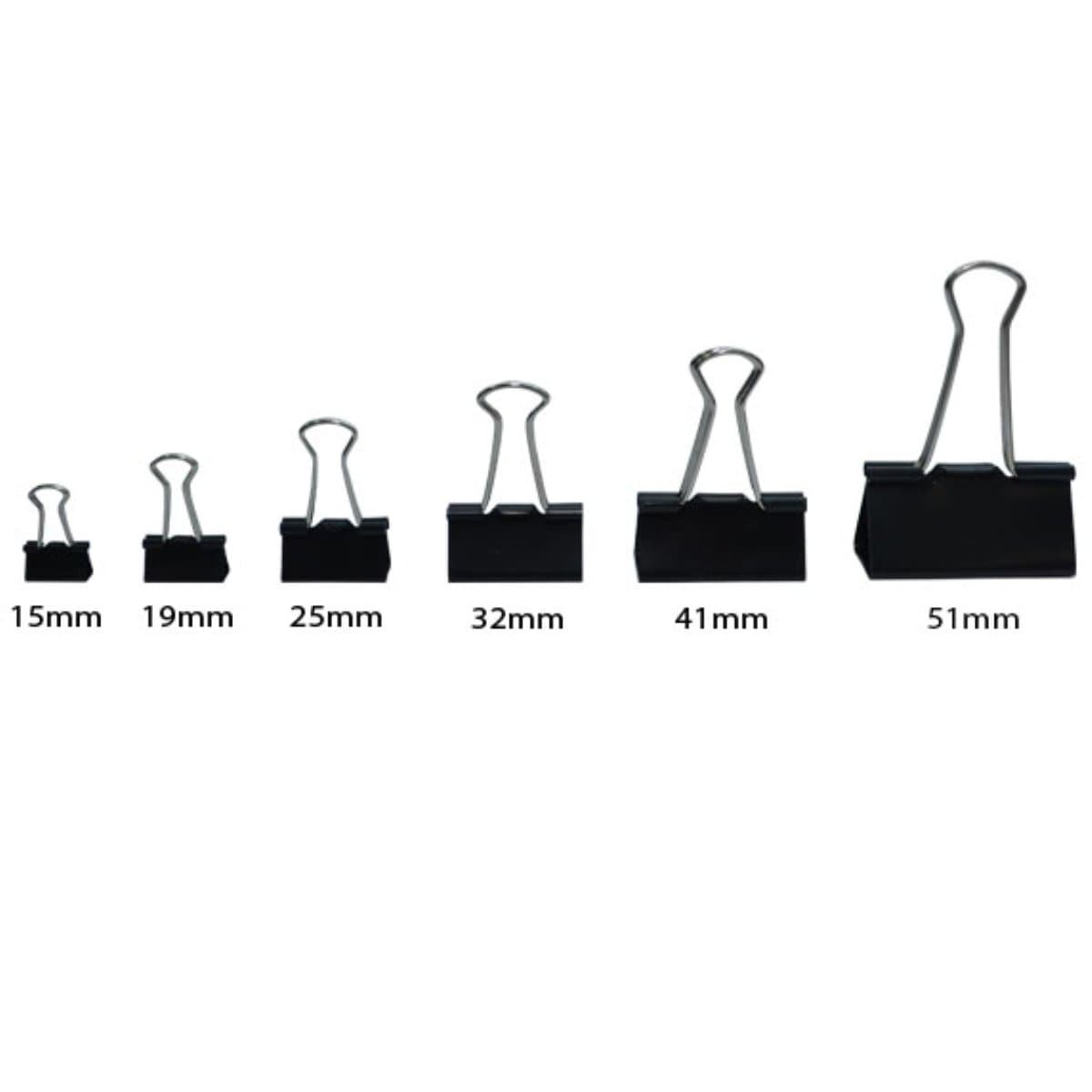 Deluxe Binder Clips, 12/pack, Black - Image 1
