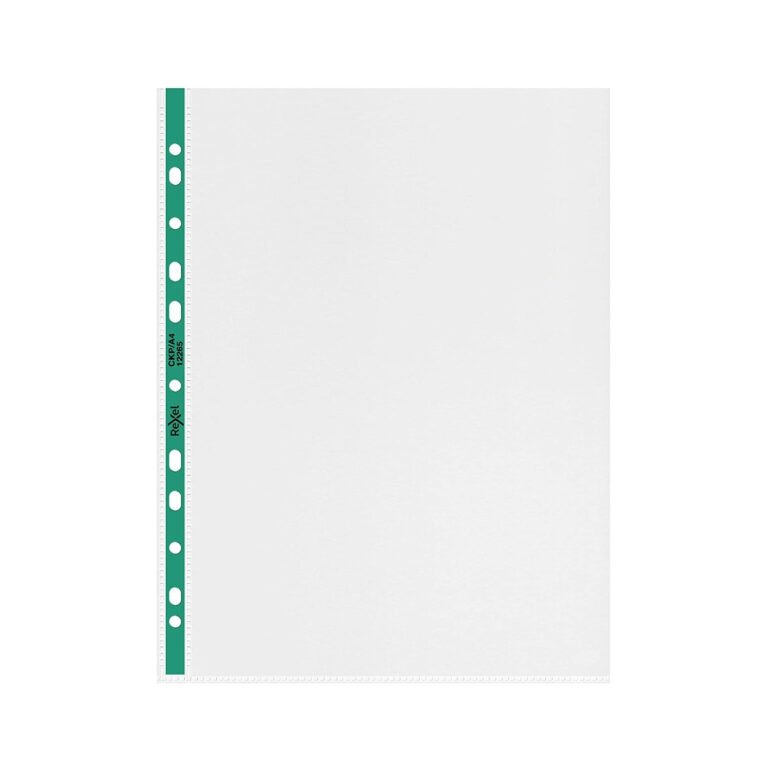 Rexel Premium Reinforced Punched Pockets A4, Crystal Clear, 100/box