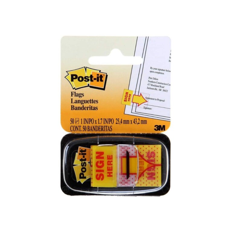 3M Post-it Flags 680-9, Sign Here, 25.4×43, 2mm, 50/dispenser, Yellow