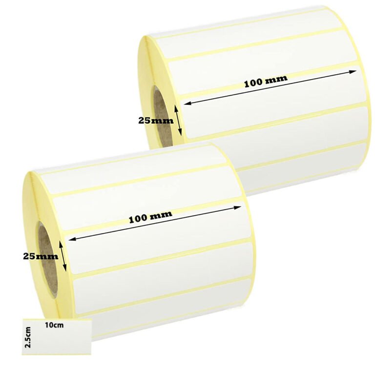 Generic 100mm x 25mm Direct Thermal Barcode Labels – 2 Rolls